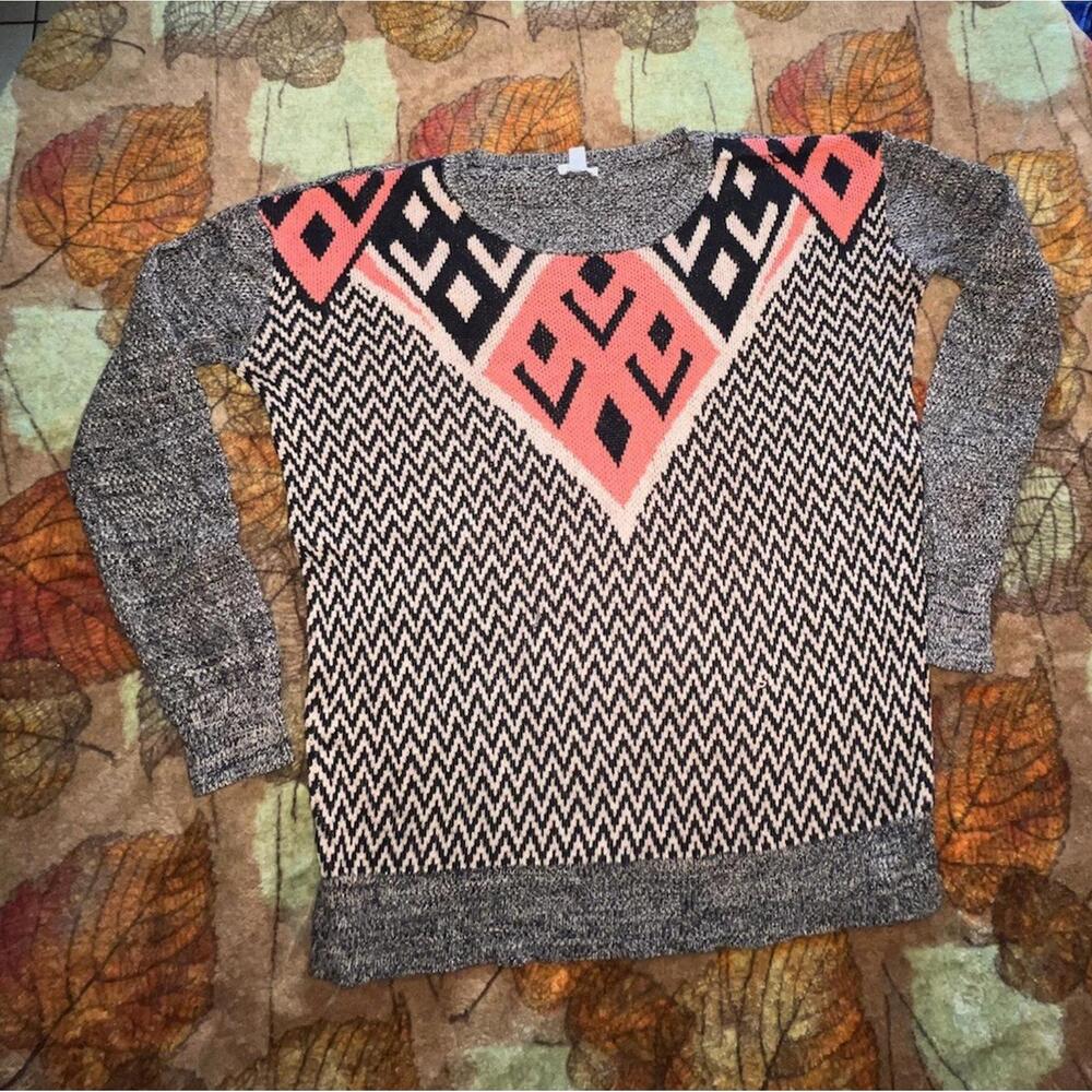 Urban Outfitters Ecote Intarsia Pullover Sweater womens M Geo Aztec Tribal Print